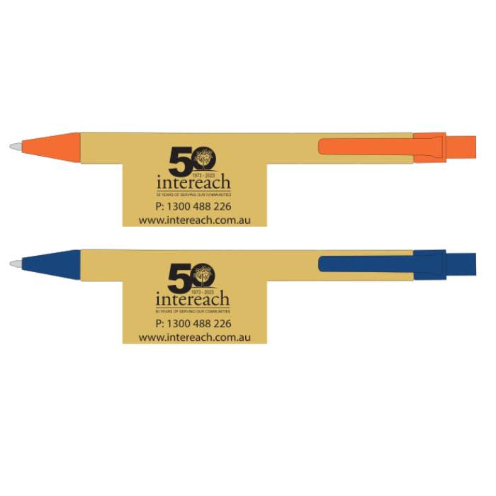 CUS97 ECO PEN BALLPOINT RECYCLED PAPER YOKO 2 colours 50years